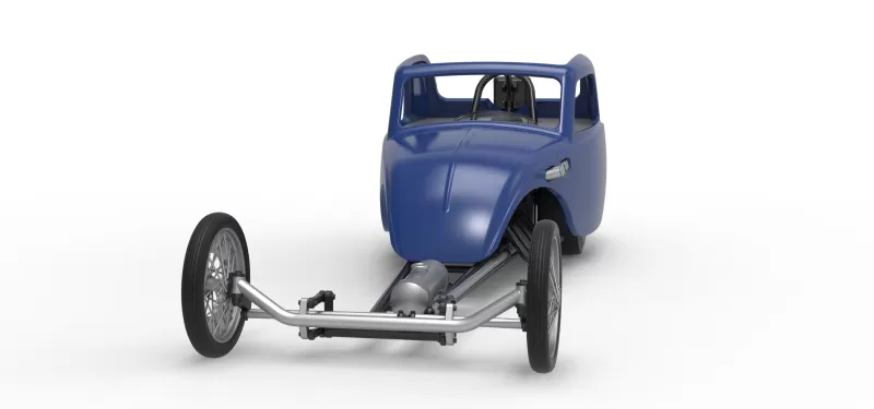 Front engine old school dragster with shell V13 Scale 1:25 - Model preview 5