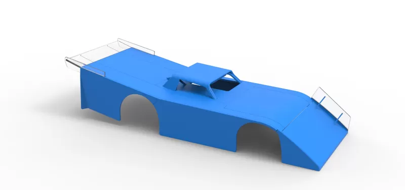 Shell of Vintage Dirt late model Race car Version 5 Scale 1:25 - Model preview 17