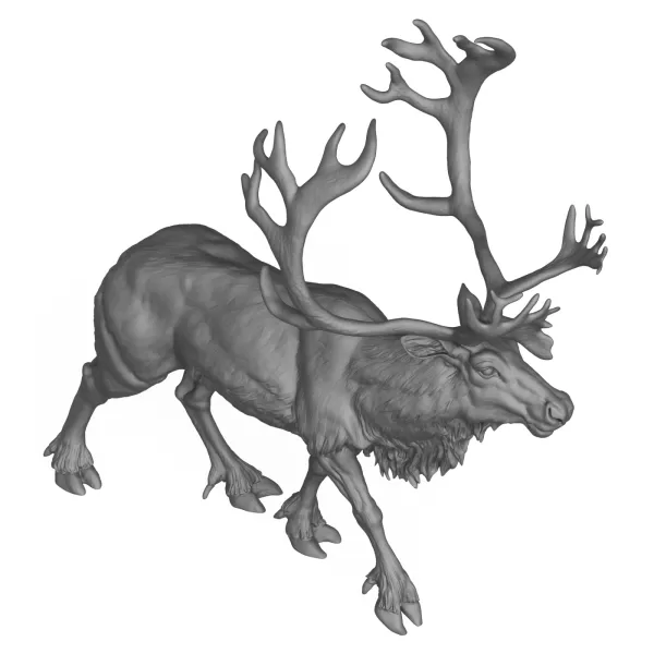 3D Printable Reindeer Statue - Model preview 6