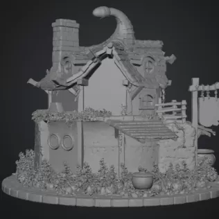 Lavender Witch Apothecary Cottage STL File for 3D Print - Model thumbnail 15