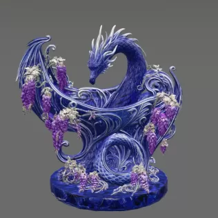 Midnight Wisteria Dragon Bowl STL File for 3D Print - Model thumbnail 8