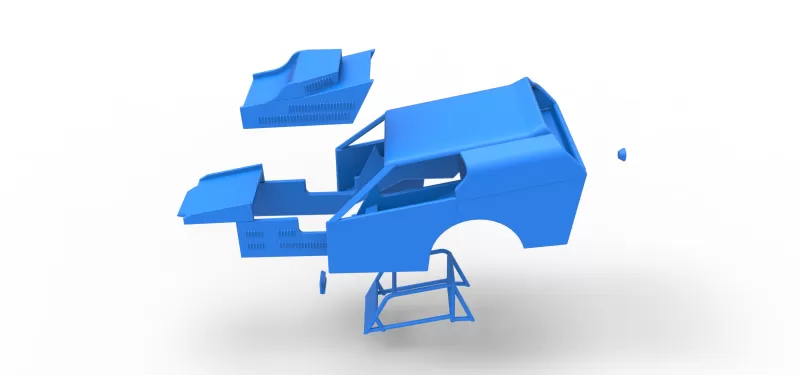 Shell of Vintage Dirt Modified stock car Version 3 Scale 1:25 - Model preview 19