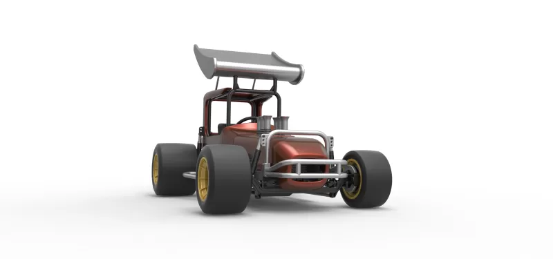 Vintage Winged Supermodified stock car Scale 1:25 - Model preview 27