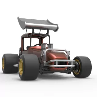 Vintage Winged Supermodified stock car Scale 1:25 - Model thumbnail 27