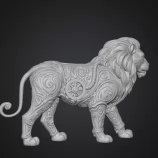 Ornate Lion Statue (High Detail) - Model thumbnail 4