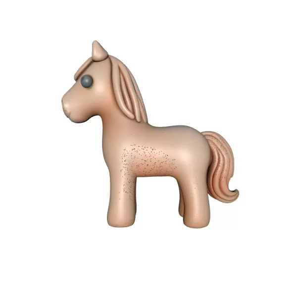 Cute Cartoon Horse Toy for Kids Decorative 3D Model - Model preview 1