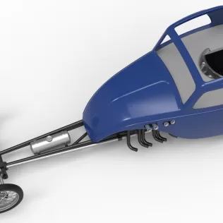 Front engine old school dragster with shell V13 Scale 1:25 - Model thumbnail 4