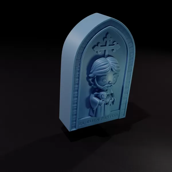 Modelo imprimible 3D: El Buen Pastor (Estilo Chibi) - Model preview 3