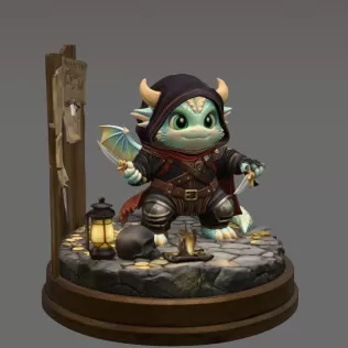 Fantasy Assassin Dragon STL File for 3D Printing - Model thumbnail 5