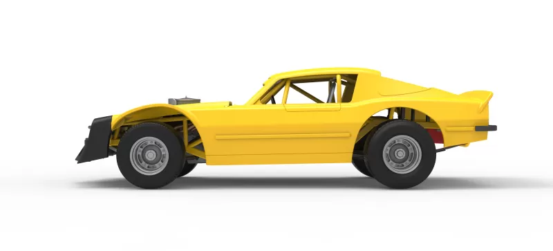 Vintage Dirt late model Race car Version 2 Scale 1:25 - Model preview 9