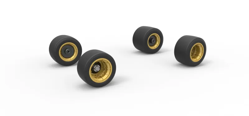 Wheel set of Vintage Asphalt Supermodified stock car 1:25 - Model preview 1