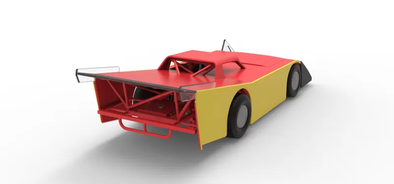 Vintage Dirt late model Race car Version 5 Scale 1:25 - Model preview 18