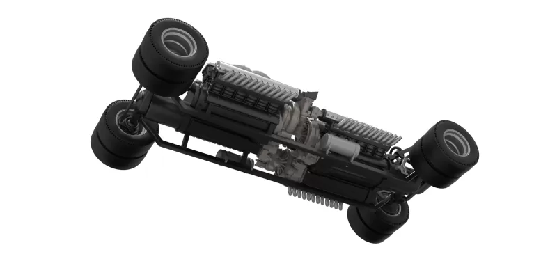 Vintage AWD Dragster Base Scale 1:25 - Model preview 3