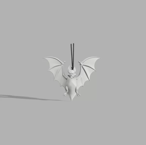 Hanging Bat Ornament - Spooky Miniature - Model preview 2