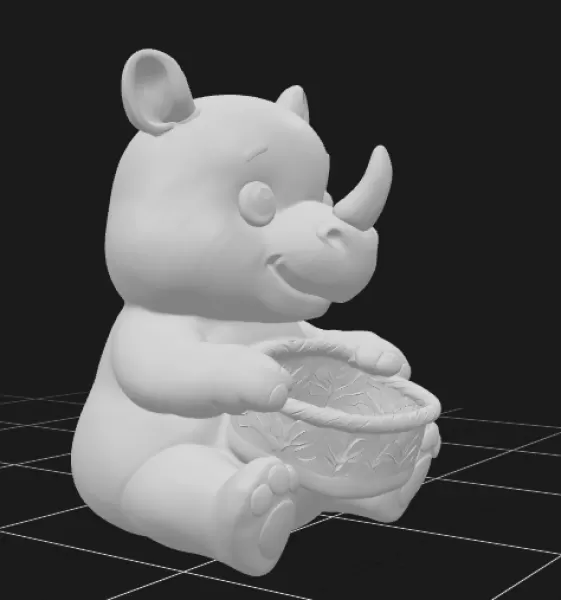 Rhino with Gift Basket - Model preview 5