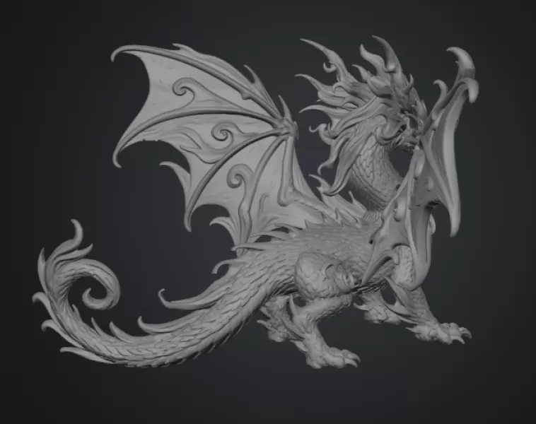Ocean Breeze Dragon STL File for 3D Print - Model preview 16