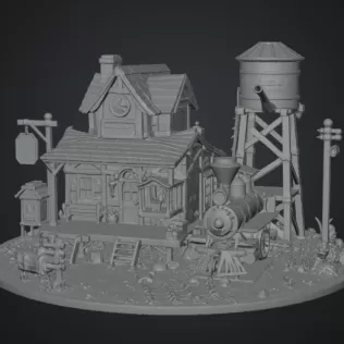 Pinewood Junction Railway Station STL File for 3D Print - Model thumbnail 11