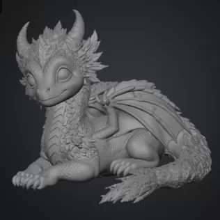 Blossom Guardian Dragon STL File for 3D Print - Model thumbnail 11