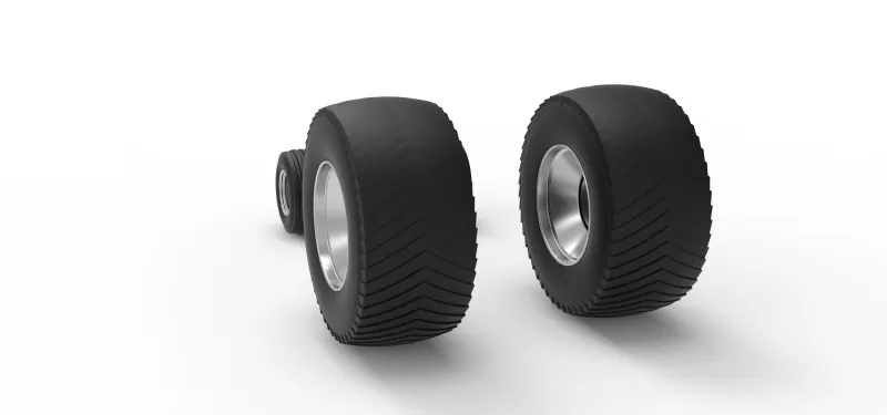 Wheel set of Pro Stock Pulling Tractor Version 4 Scale 1:25 - Model preview 8