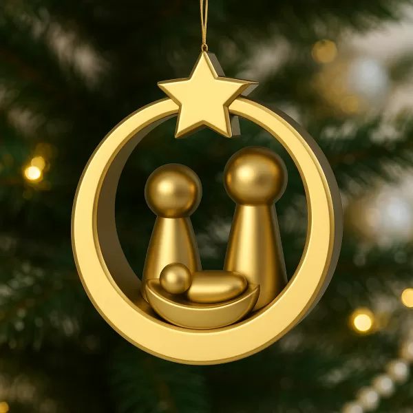 Nativity Christmas Ornament, Holy Family Ornament, 3D Christmas - Model preview 1
