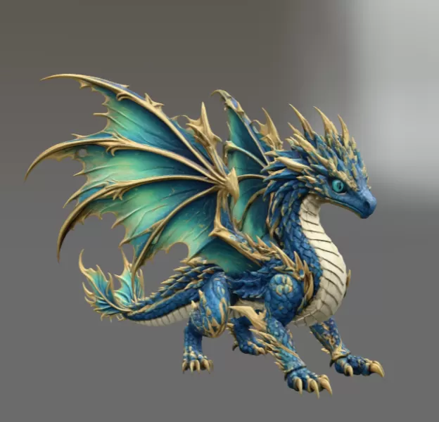 Celestial Tide Dragon STL File for 3D Print - Model preview 4