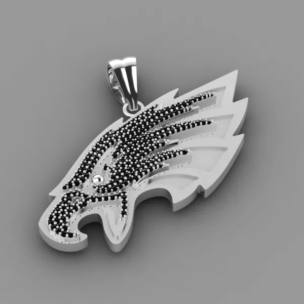eagle head pendant with diamond - Model preview 3