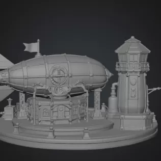 Steampunk Airship Station STL File for 3D Print - Model thumbnail 15