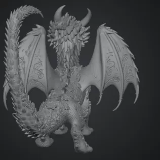 Azure Blossom Dragon STL File for 3D Print - Model thumbnail 13