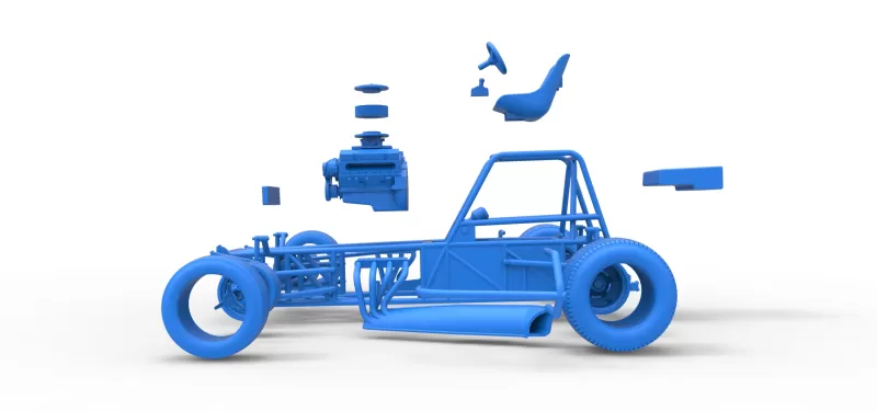 Vintage Dirt Modified stock car Base Version 3 Scale 1:25 - Model preview 23