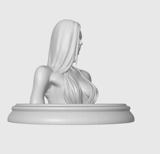 Charlize Theron 3D Bust - Model preview 9