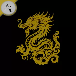 Dragon - Silhouette - 2D Wall Art Decor
