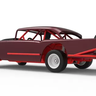 Vintage Dirt Modified stock car V9 while turning Scale 1:25 - Model thumbnail 13