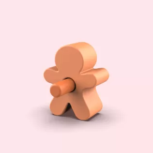 3D Gingerbread Man Cake Mold, Christmas Cake Pop Mold, Holiday - Model thumbnail 2