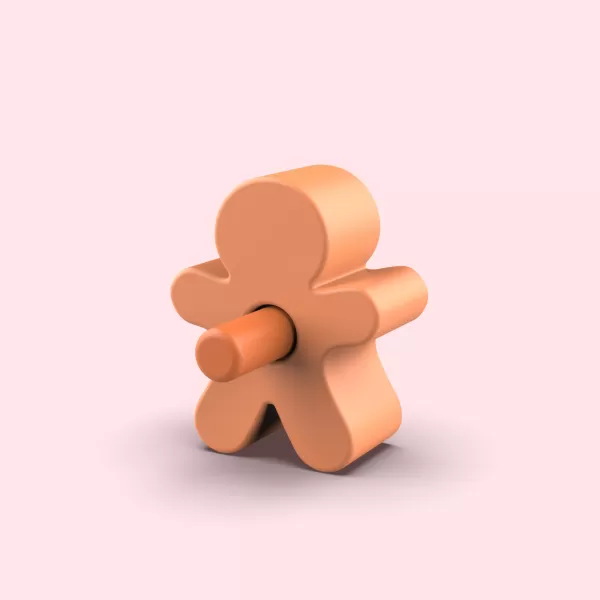 3D Gingerbread Man Cake Mold, Christmas Cake Pop Mold, Holiday - Model preview 2