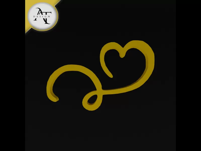 Simple Heart Symbol - 2D Art - Model preview 1