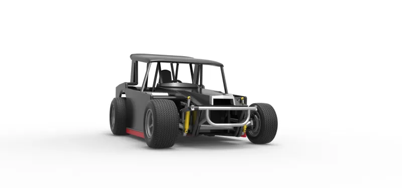 Vintage Dirt Modified stock car Version 6 Scale 1:25 - Model preview 27