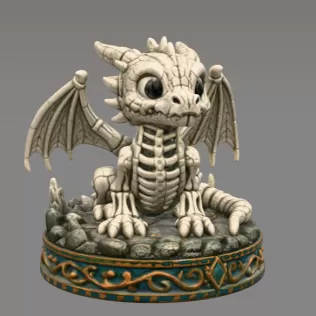 Baby Skeleton Dragon STL File for 3D Print - Model thumbnail 7