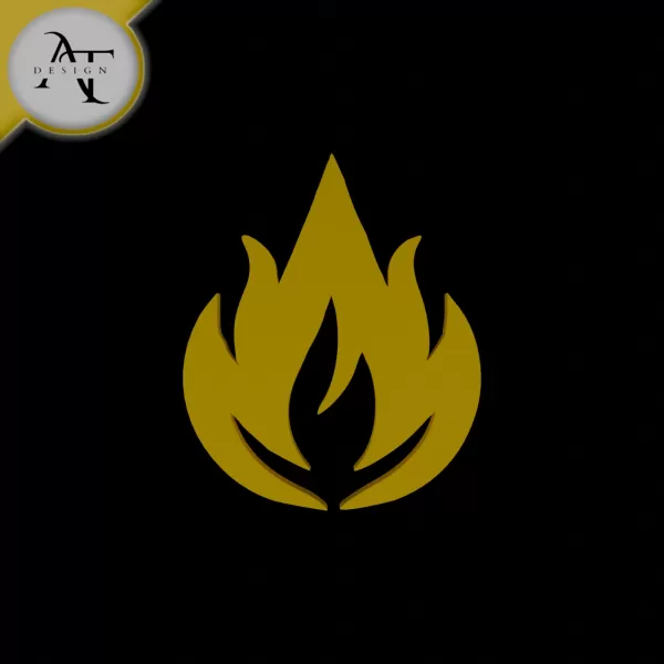 Simple Flame Symbol - 2D Art - Model preview 1