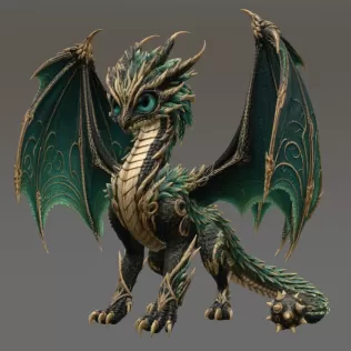 Emerald Crown Dragon STL File for 3D Print - Model thumbnail 6