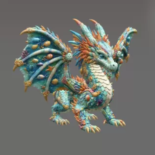 Ocean Bloom Dragon STL File for 3D Print - Model thumbnail 10