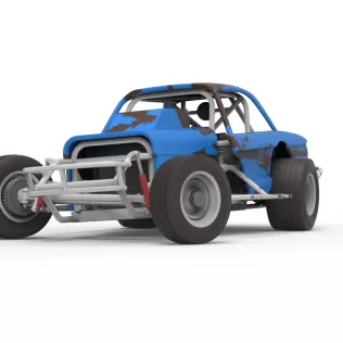 Vintage Dirt Modified stock car V10 while turning Scale 1:25 - Model thumbnail 6