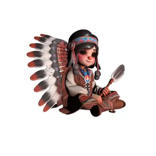 Apache Kid Stylized 3D Model - Model thumbnail 4