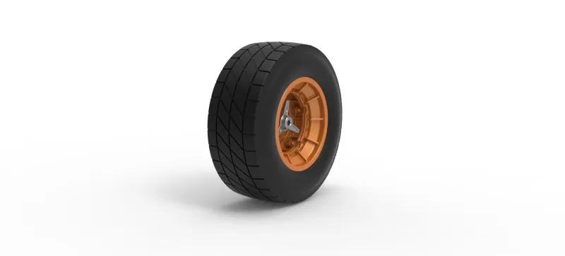 Wheel of Vintage Dirt race car V7 Scale 1:25 - Model preview 2