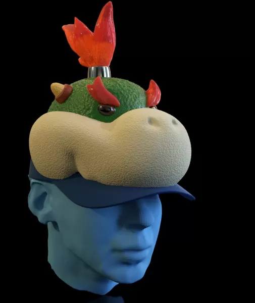 Bowser jr cap adapter - Model preview 2
