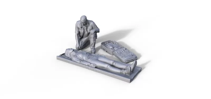 Figure paramedic with victim - Model preview 1