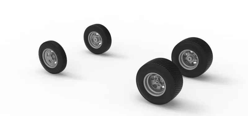 Wheel Set of Dirt Silver Crown Champ car Version 2 Scale 1:25 - Model preview 8