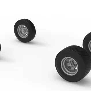 Wheel Set of Dirt Silver Crown Champ car Version 2 Scale 1:25 - Model thumbnail 8