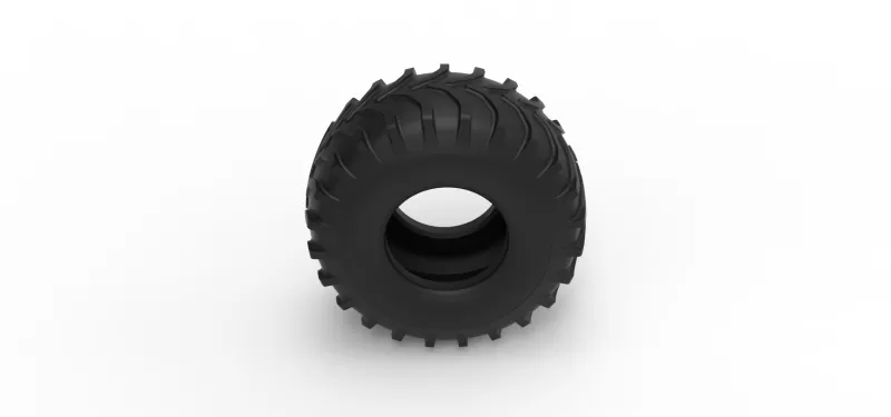 Mud dragster rear tire 2 Scale 1:25 - Model preview 6