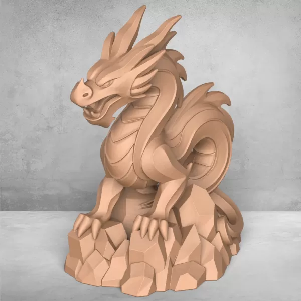 Ancient Chinese Dragon Statue - Model preview 5