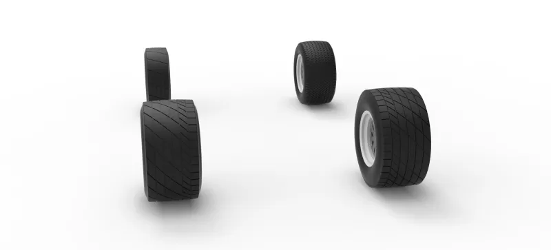 Wheel Set of Vintage Dirt Modified stock car Scale 1:25 - Model preview 8